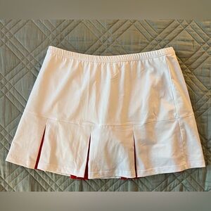 Bolle High Performance Medium Red White Pleated Tennis Pickleball Skirt Skort